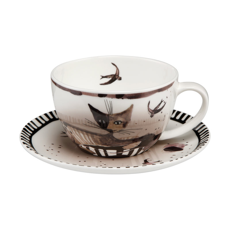 Goebel Cappuccinotasse mit Untertasse Elsa aus Bone China | Wayfair.de